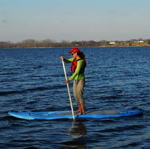 On the water with the new stand up paddleboard the Inukshuk